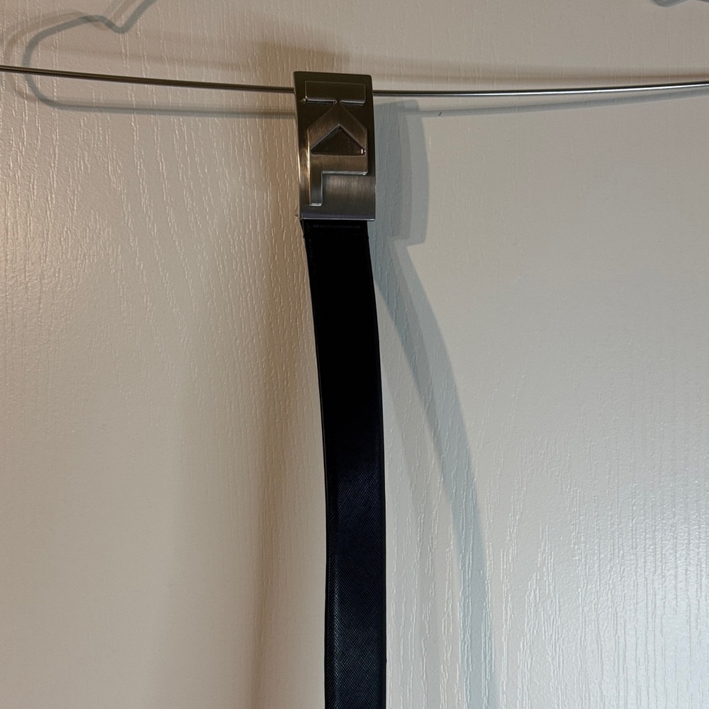 Karl Lagerfeld Black Strap Wall Hook with Brushed Metal Logo